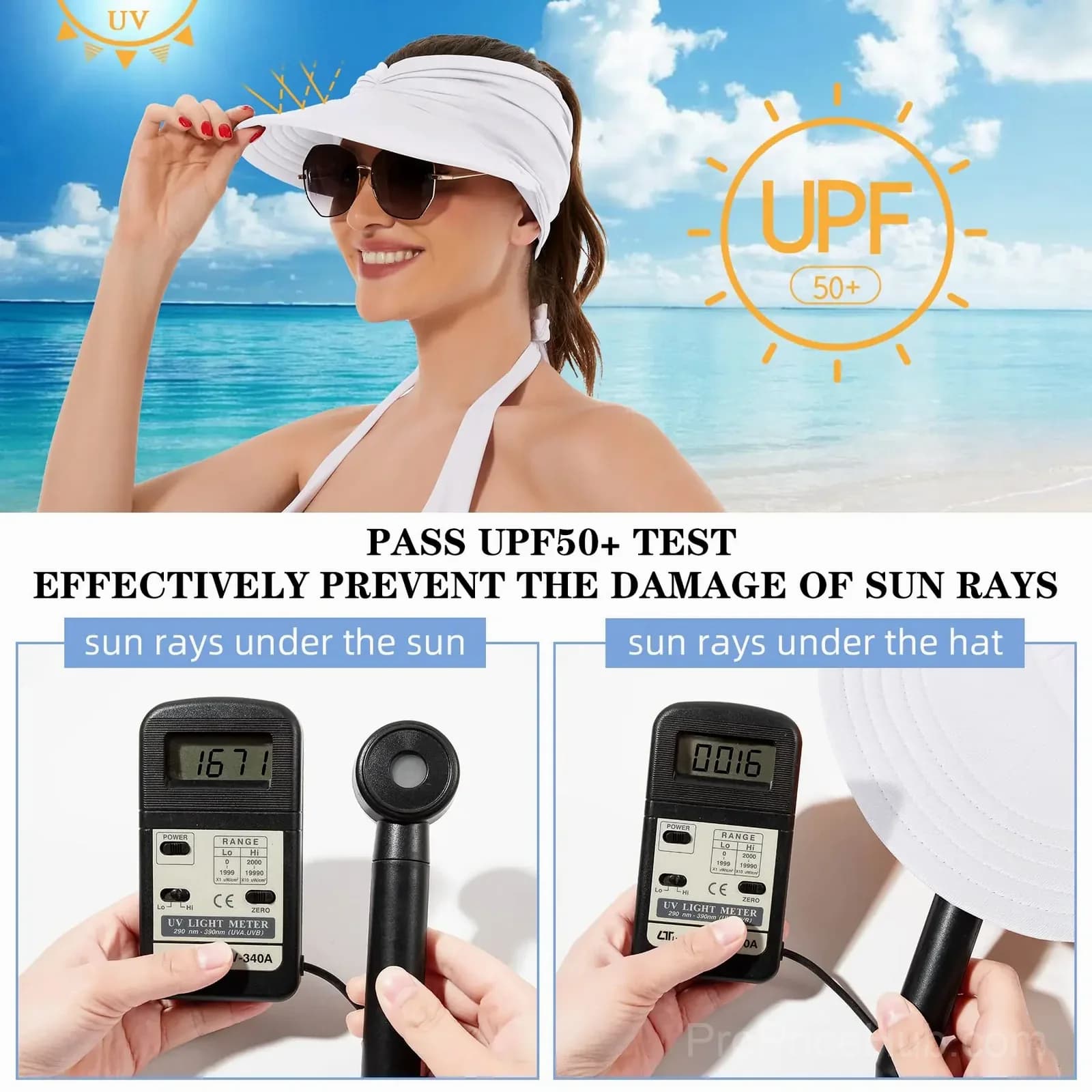 Women's UPF 50+ UV Protection Sun Visor Hat - View 15