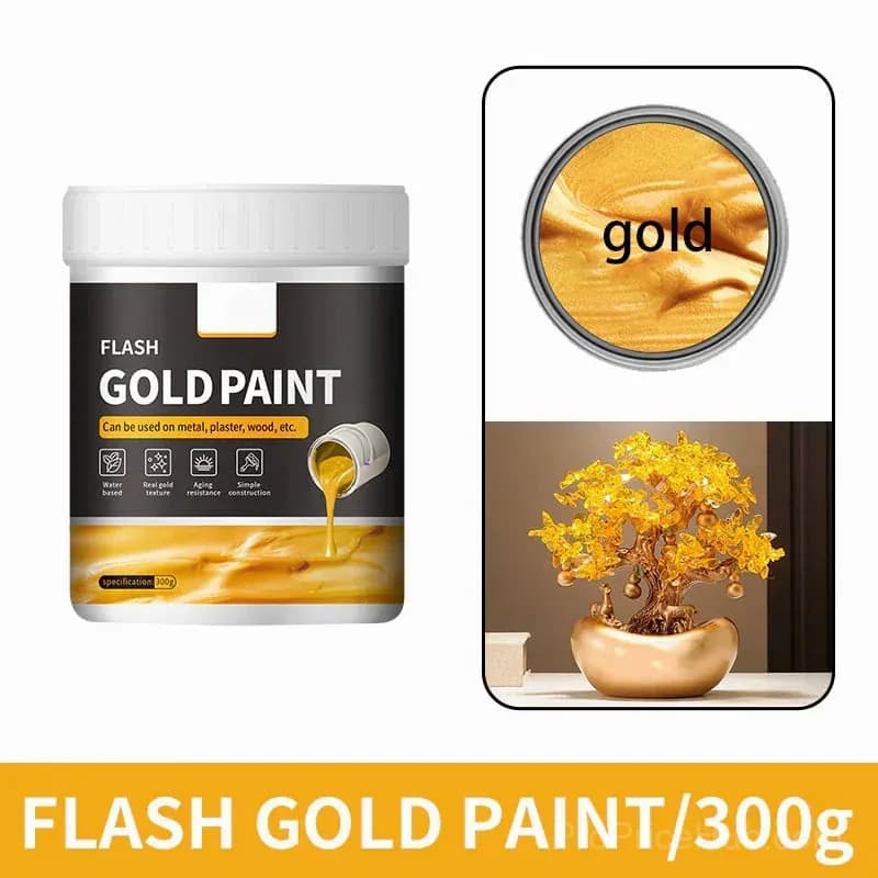 Water-Based Flash Gold Paint for Canvas, Wood & Ceramic - View 1
