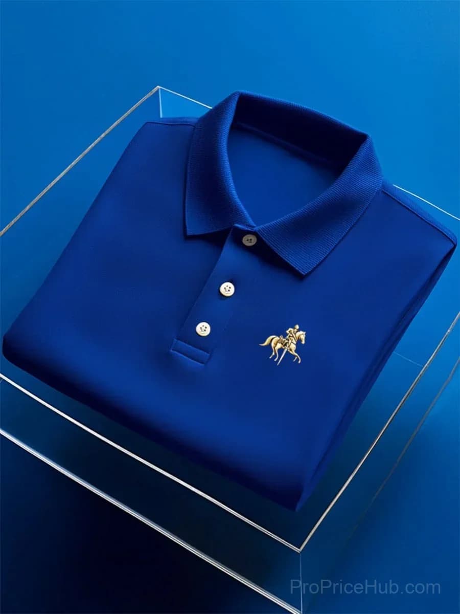 Men's Business Casual Button Short Sleeve Polo Shirt - View 1