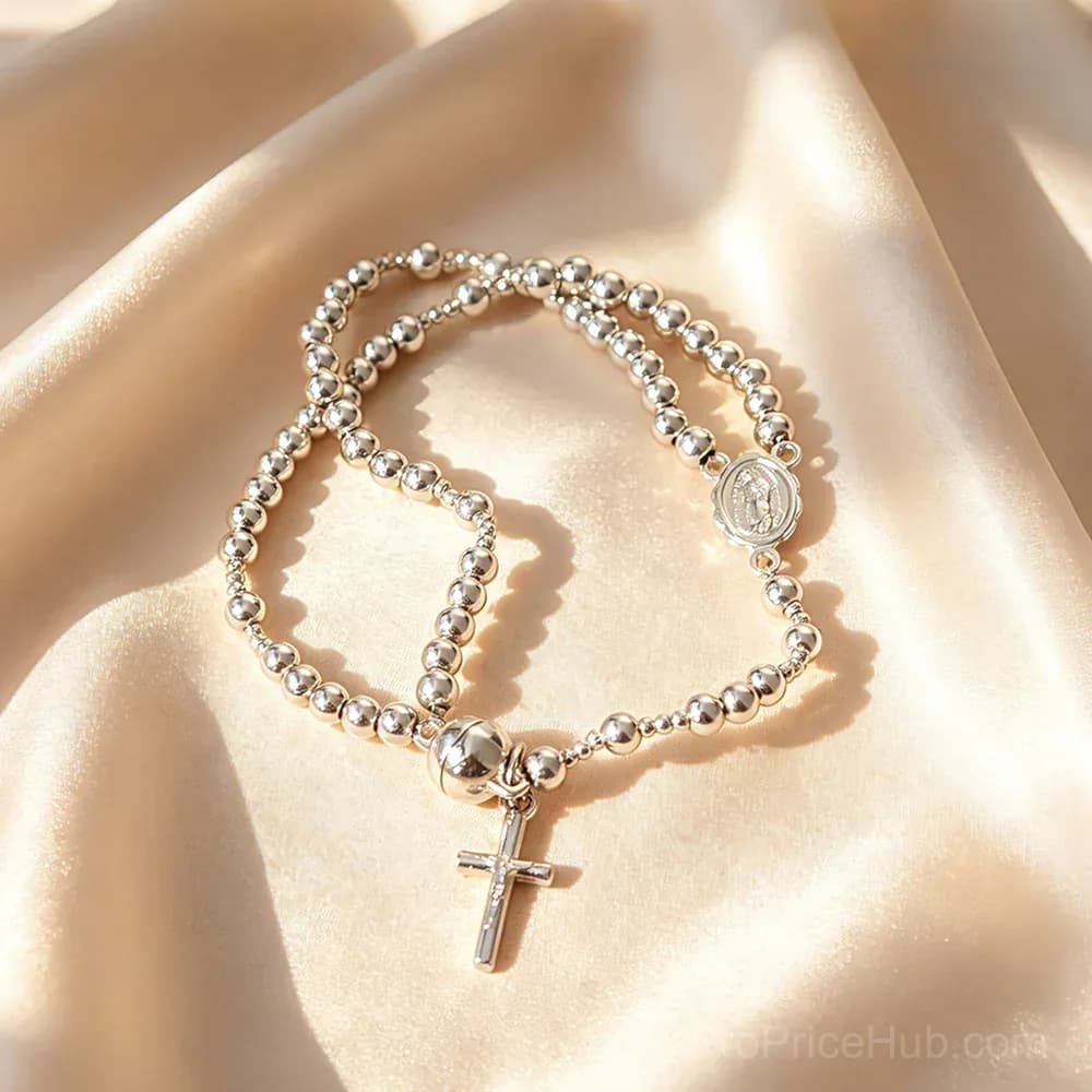 FaithLine Silver Rosary Bracelet - View 5
