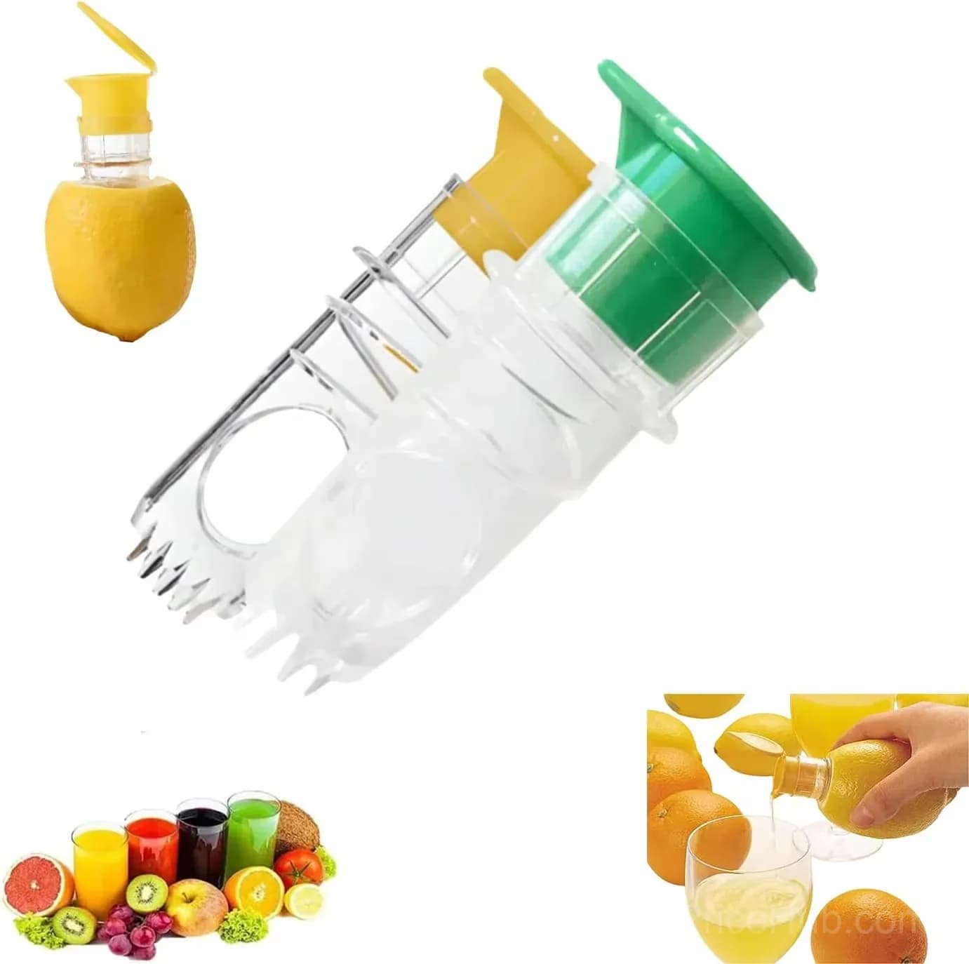 Screw-Top Lemon Squeezer - Green and Yellow Options - View 1