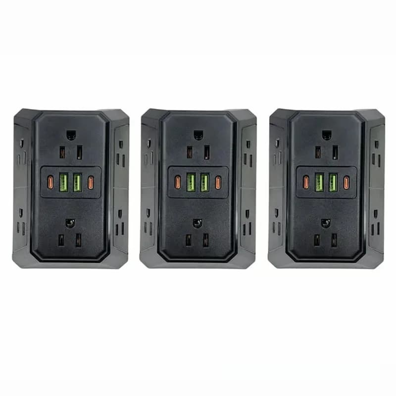 6-Outlet Multi Plug Wall Extender, White, 2-Pack - View 6