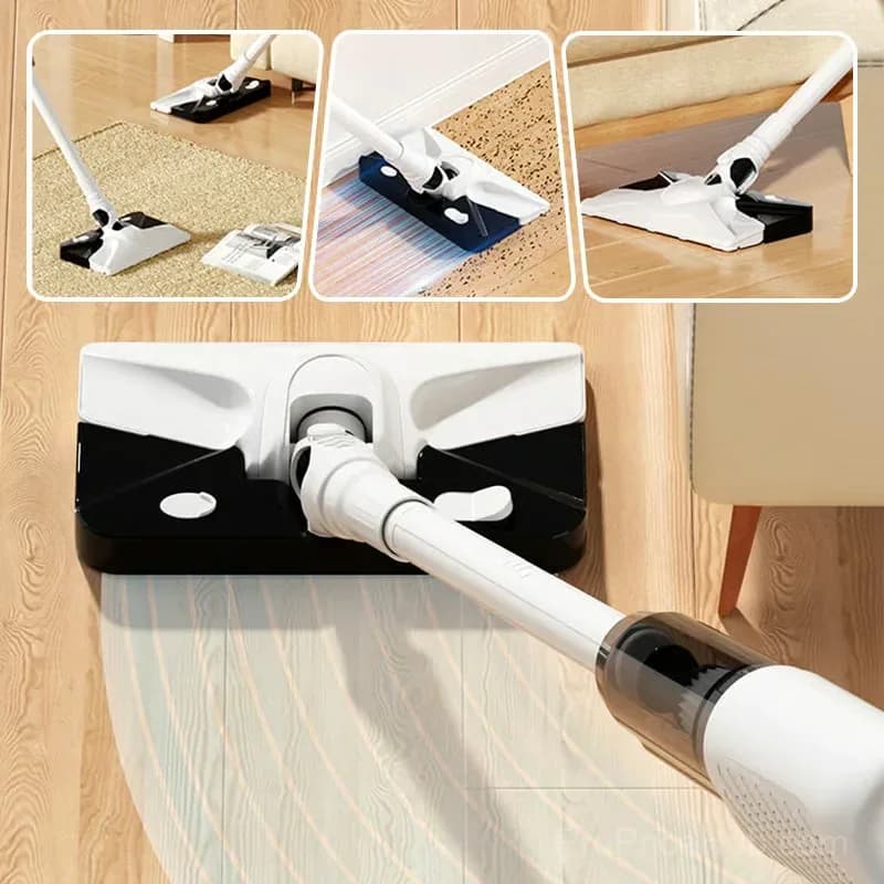 White Cordless Handheld Vacuum, 6000Pa, Mop Pads & Filters - Alt