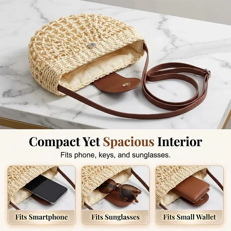 Woven Crossbody Bag for Women - Alt