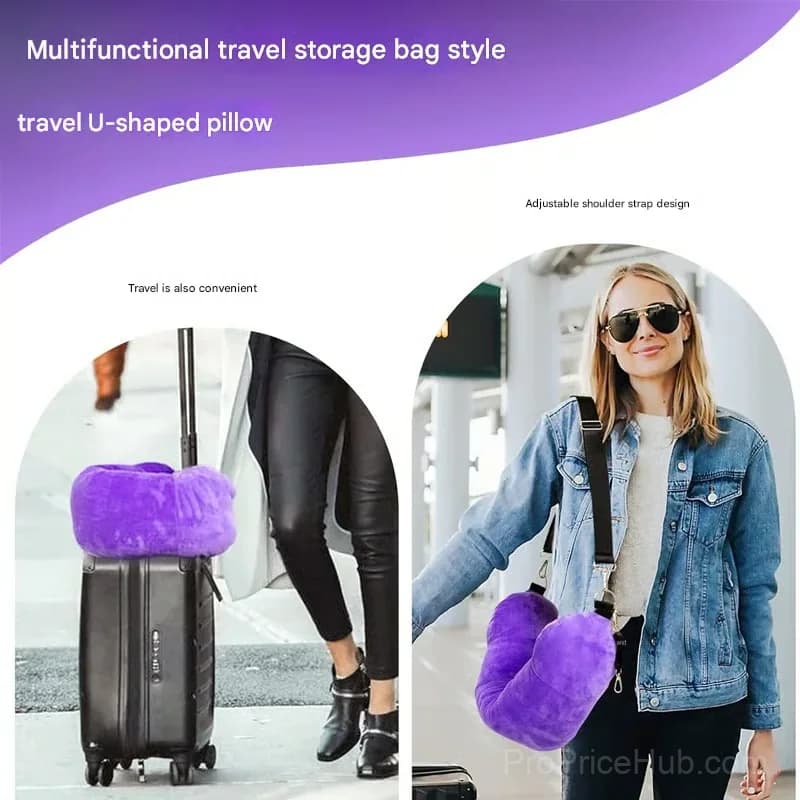 Stuffable Travel Neck Pillow, Dark Gray - Alt