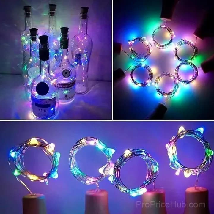 Multicolor Battery-Operated Bottle Lights with Replaceable Batteries - View 1