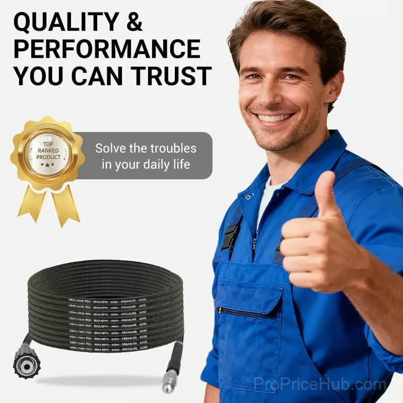 5m Triple-Layer PVC & Stainless Steel Jetter Hose, 1F/3R - View 8