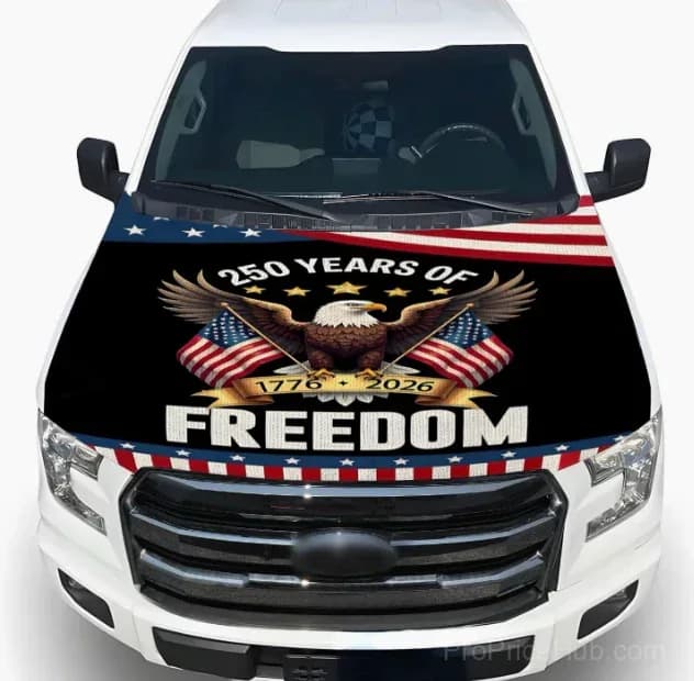 Patriotic American Flag Car Hood Cover - View 16