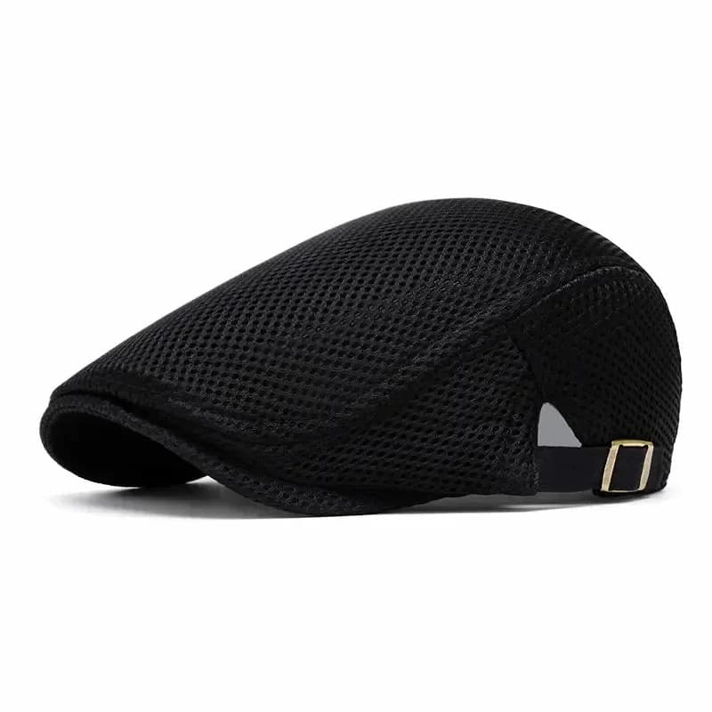 Men's Breathable Mesh Flat Cap – Adjustable Newsboy Ivy Beret Summer Hat - View 1