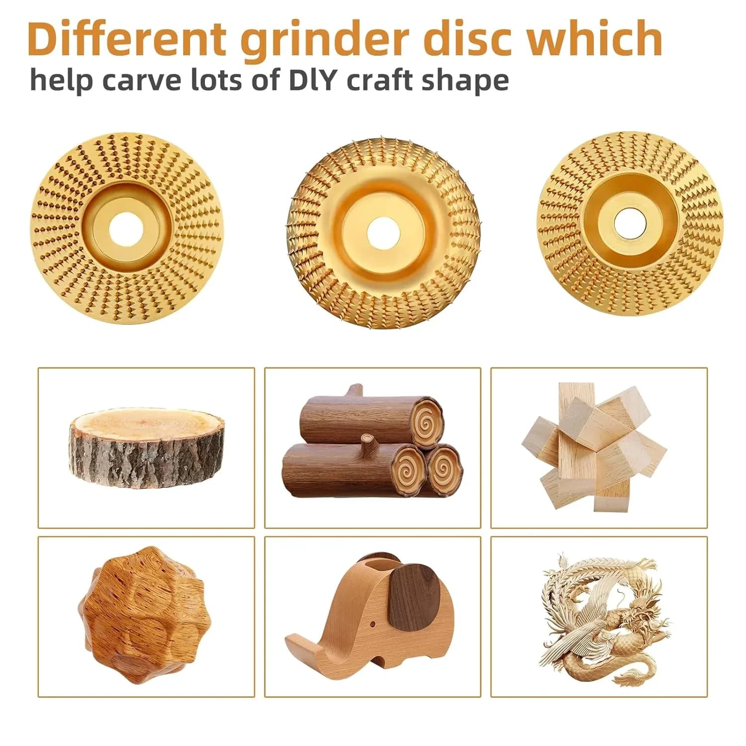Heavy-Duty Wood Carving Disc Set (3 Pieces) - View 10