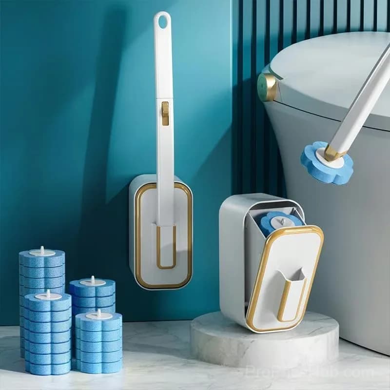 Wall-Mounted Toilet Brush Set, White, 1–6 Pieces - View 1