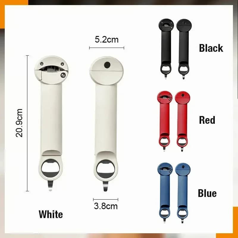 Multifunctional Magnetic Can Opener, Red - View 1