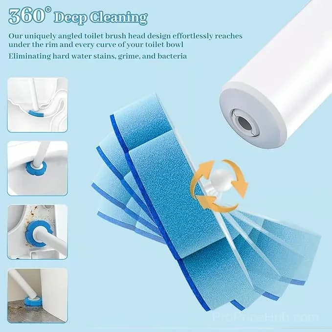 Toilet Scrubber Kit with Stand and 15 Disposable Scented Pads - View 2