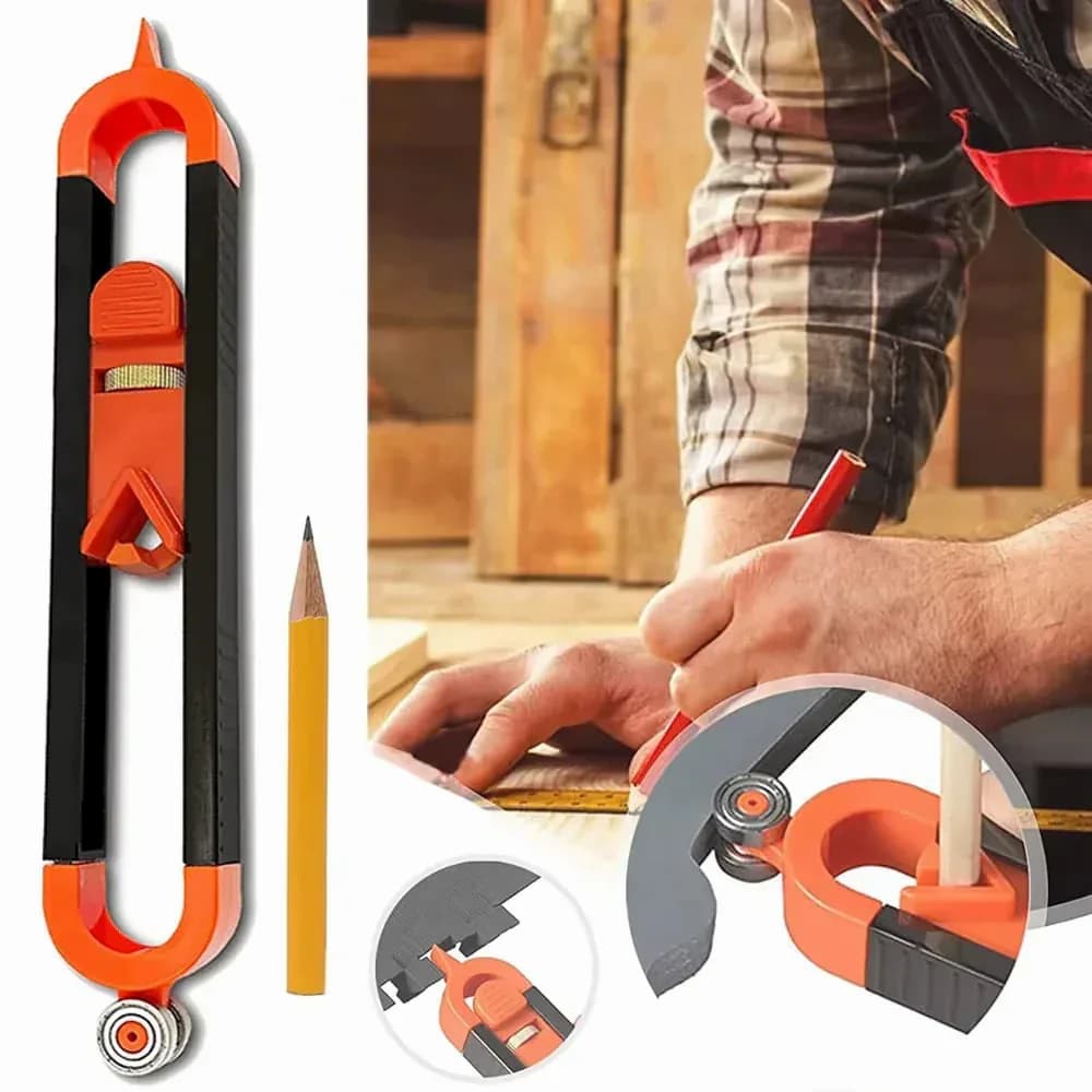 Contour Gauge Scribe Tool with Lock and Pencil - View 1
