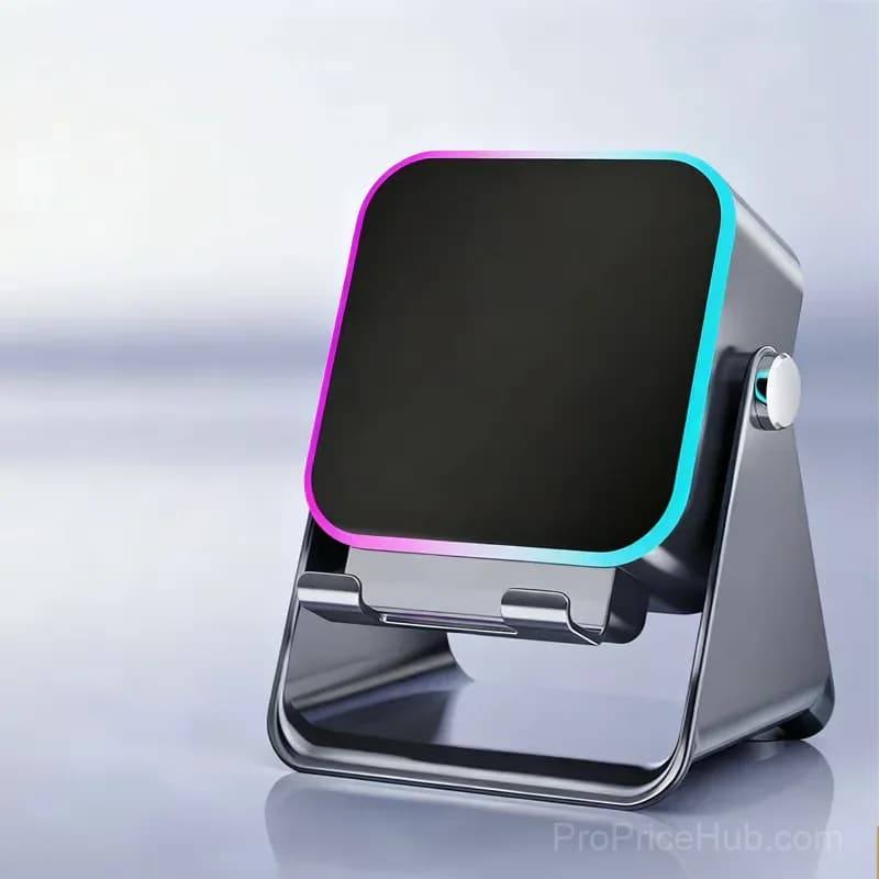 5-in-1 Wireless Induction Speaker with Adjustable Phone Stand, Black - View 1