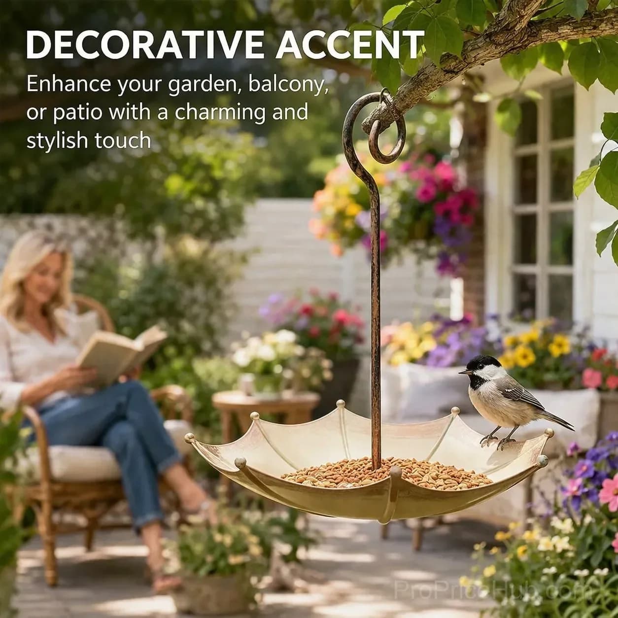Mini Umbrella Bird Feeder - Whimsical Garden Decor - View 2