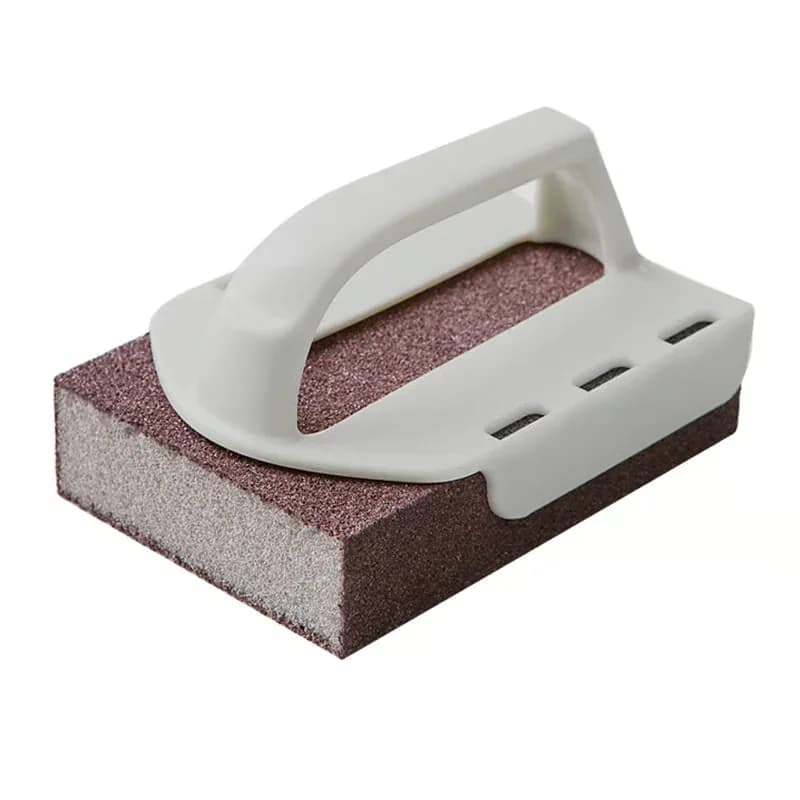 Decontamination Cleaning Brush with Beige Handle and Sponge - View 2