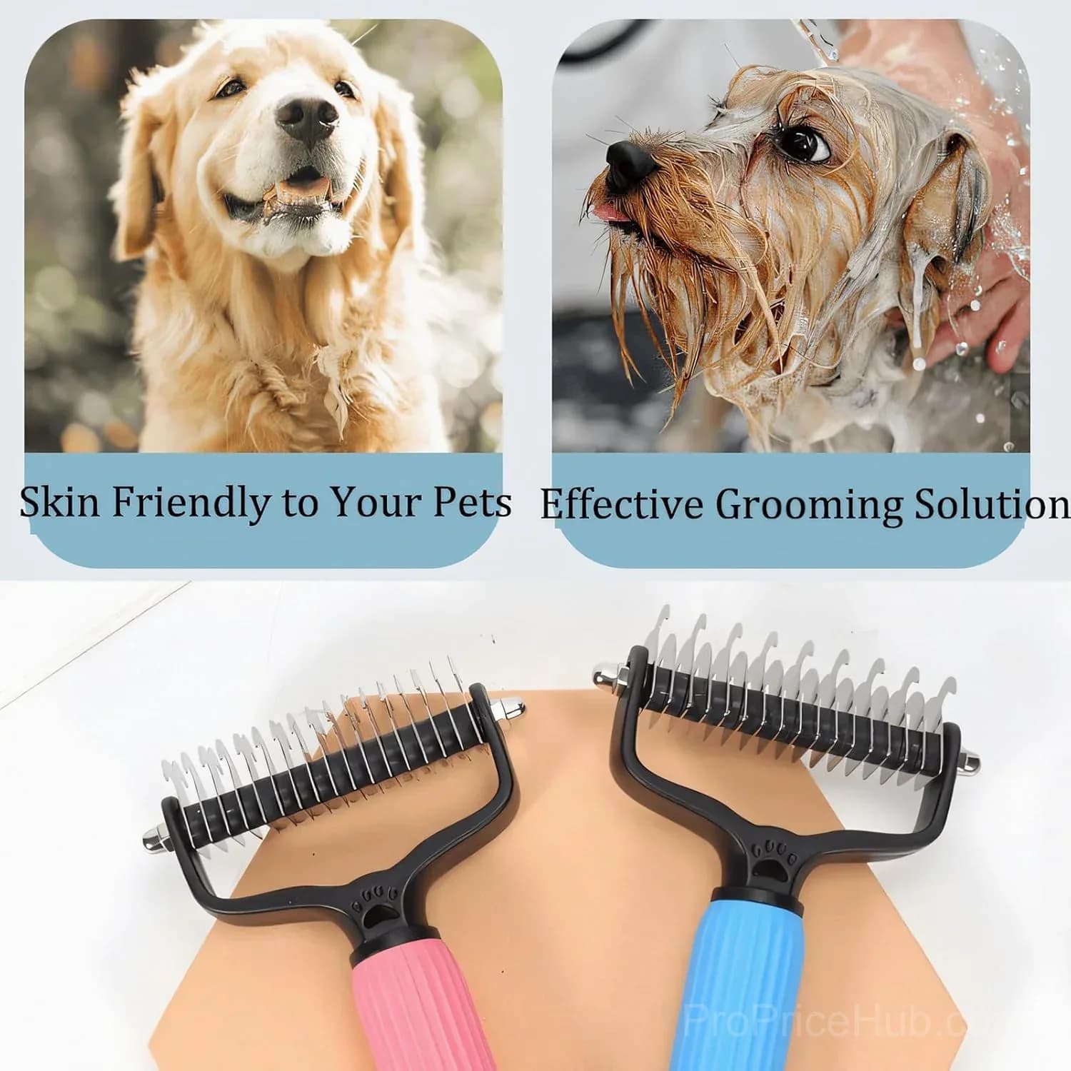 Universal Dog Detangling Comb - Grooming Tool - View 2