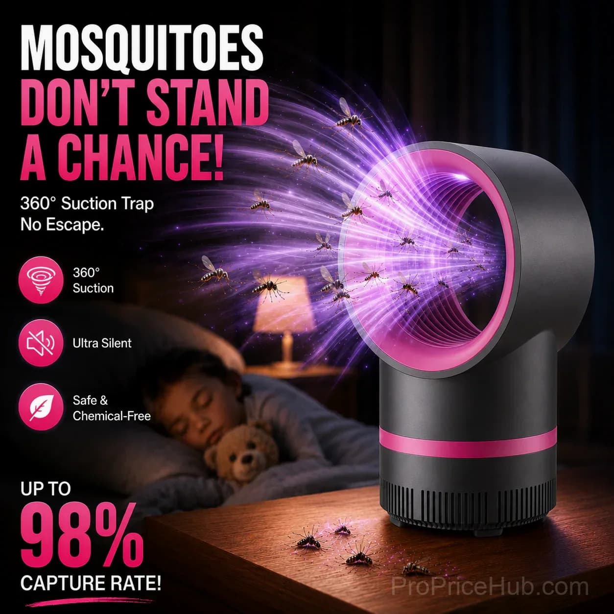 USB Mosquito Trap – Strong Suction & Quiet Indoor Bug Catcher - View 1