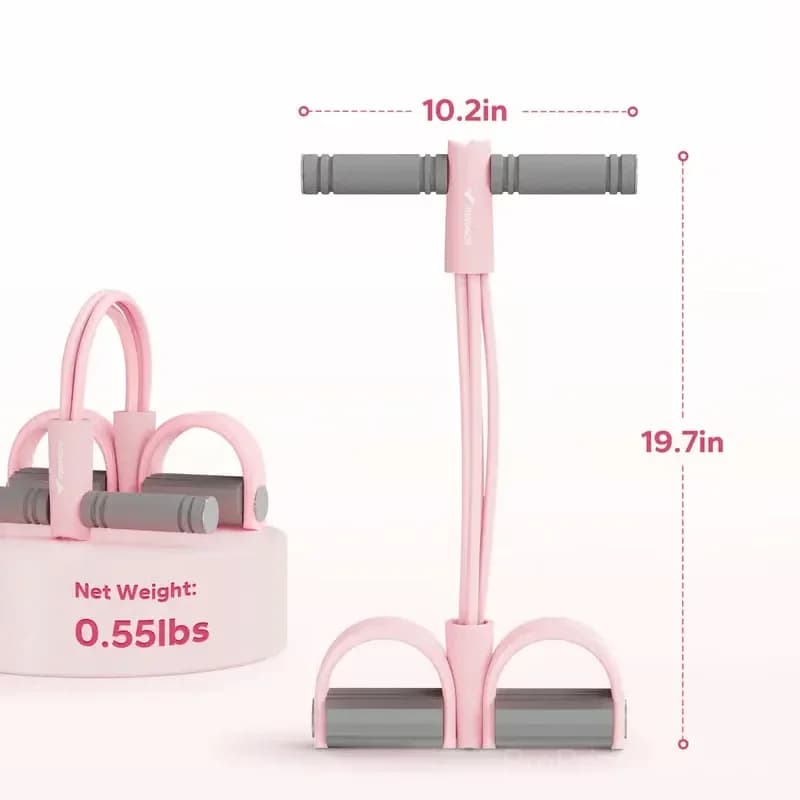 Multifunction Elastic Yoga Resistance Band, Pink - View 1
