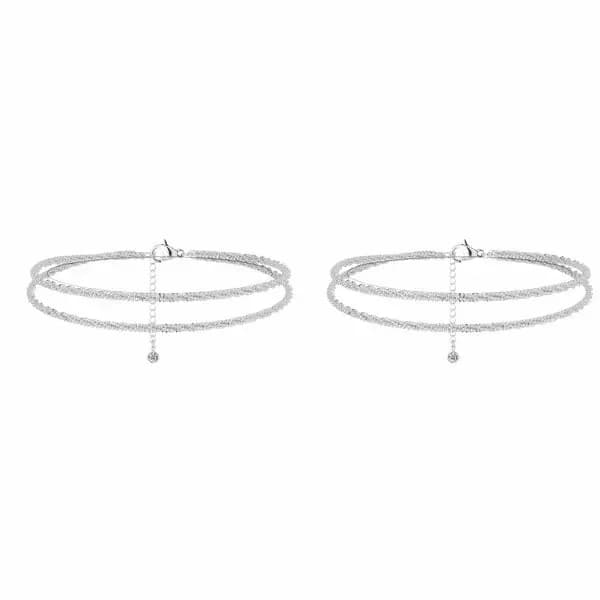 Minimalist Layered Shiny Anklet for Women - View 13