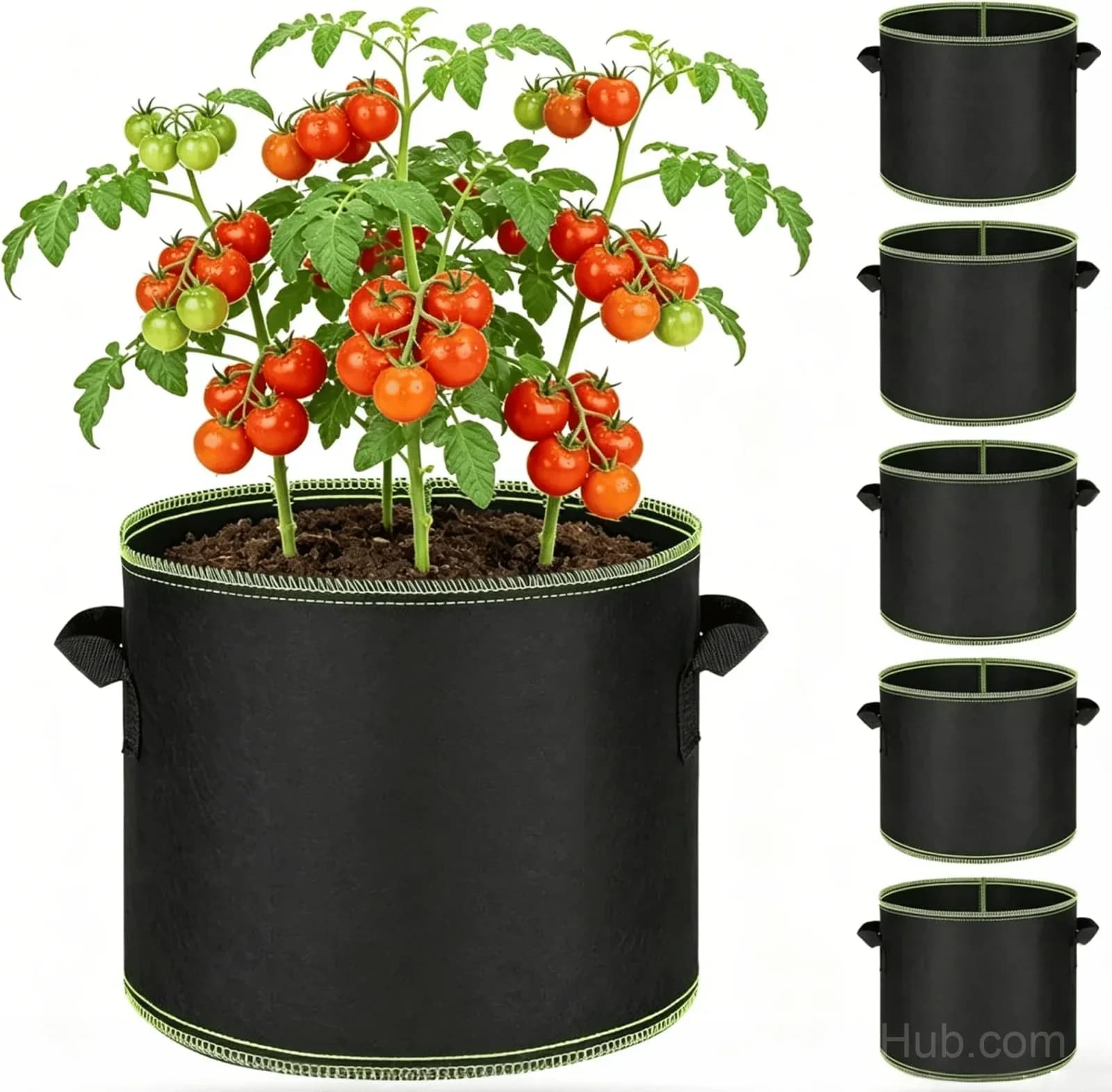 5-Pack 5-Gallon Garden Plant Grow Bags - View 1