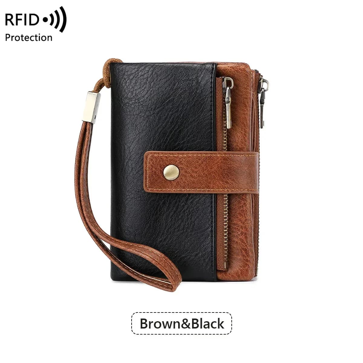 Women's RFID Blocking Leather Long Wallet Clutch - Black - View 20