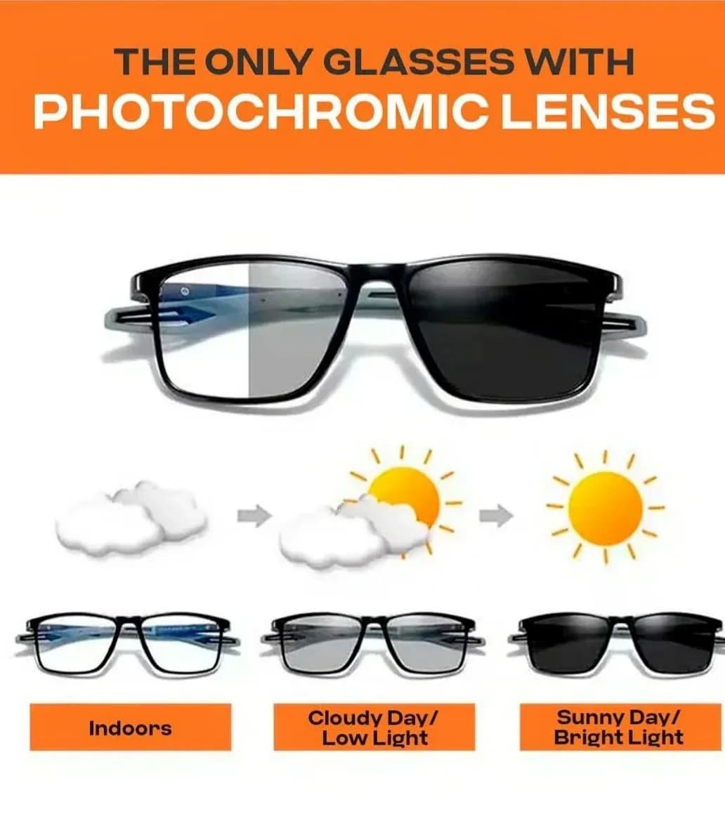 VisionSync Multifocal Reading Glasses, Orange, Age 45-49, 100° - View 5