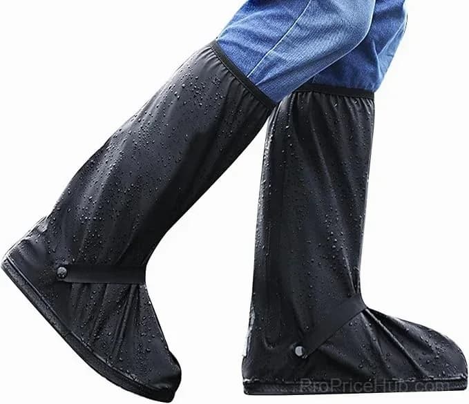 Unisex Heavy-Duty Waterproof Rain Boots with Non-Slip Zippers & Reflective - View 1