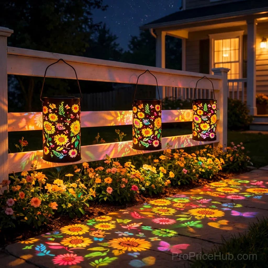 Colorful Sunflower Glow Solar Garden Lantern - View 3