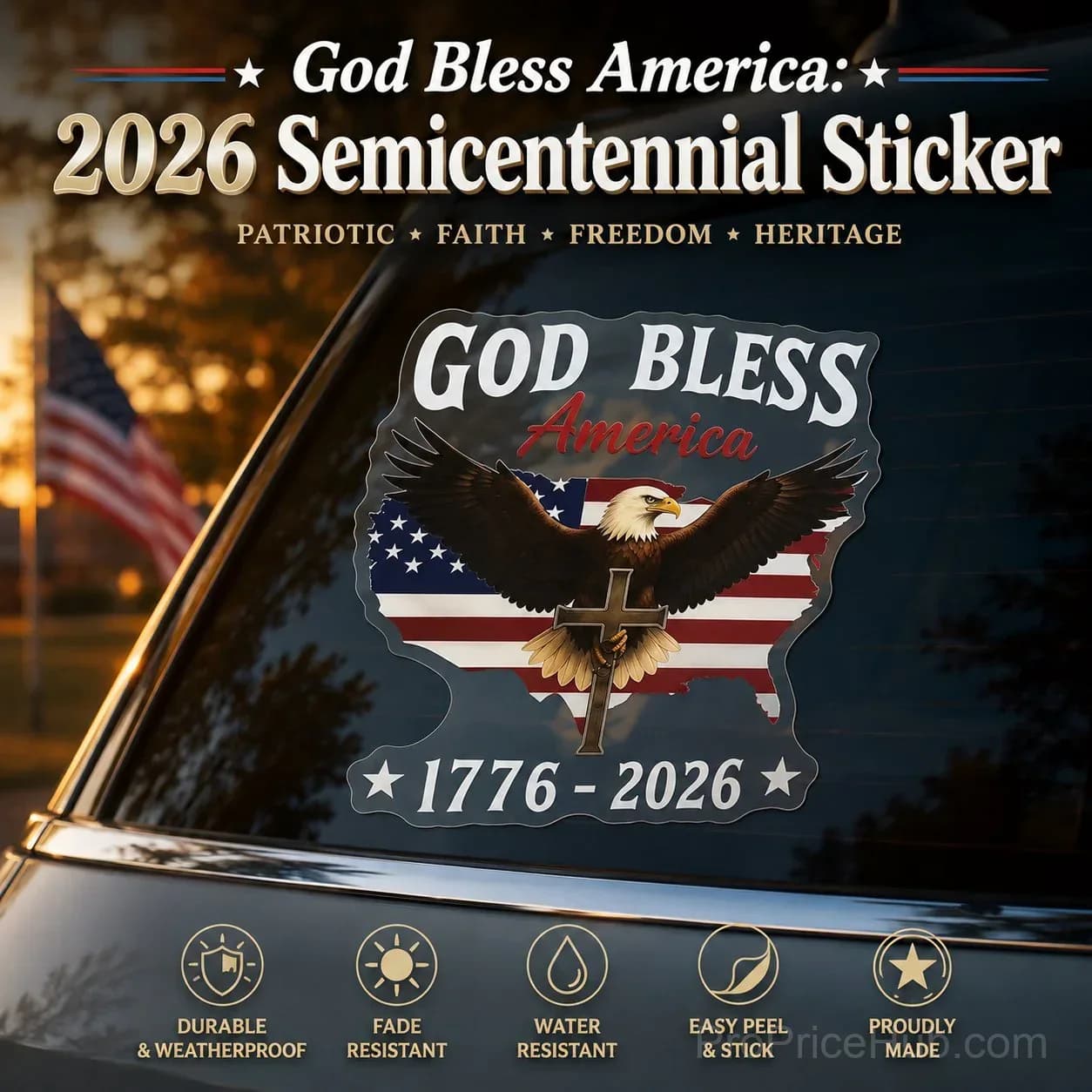 God Bless America 2026 Semicentennial Sticker Decal - Main