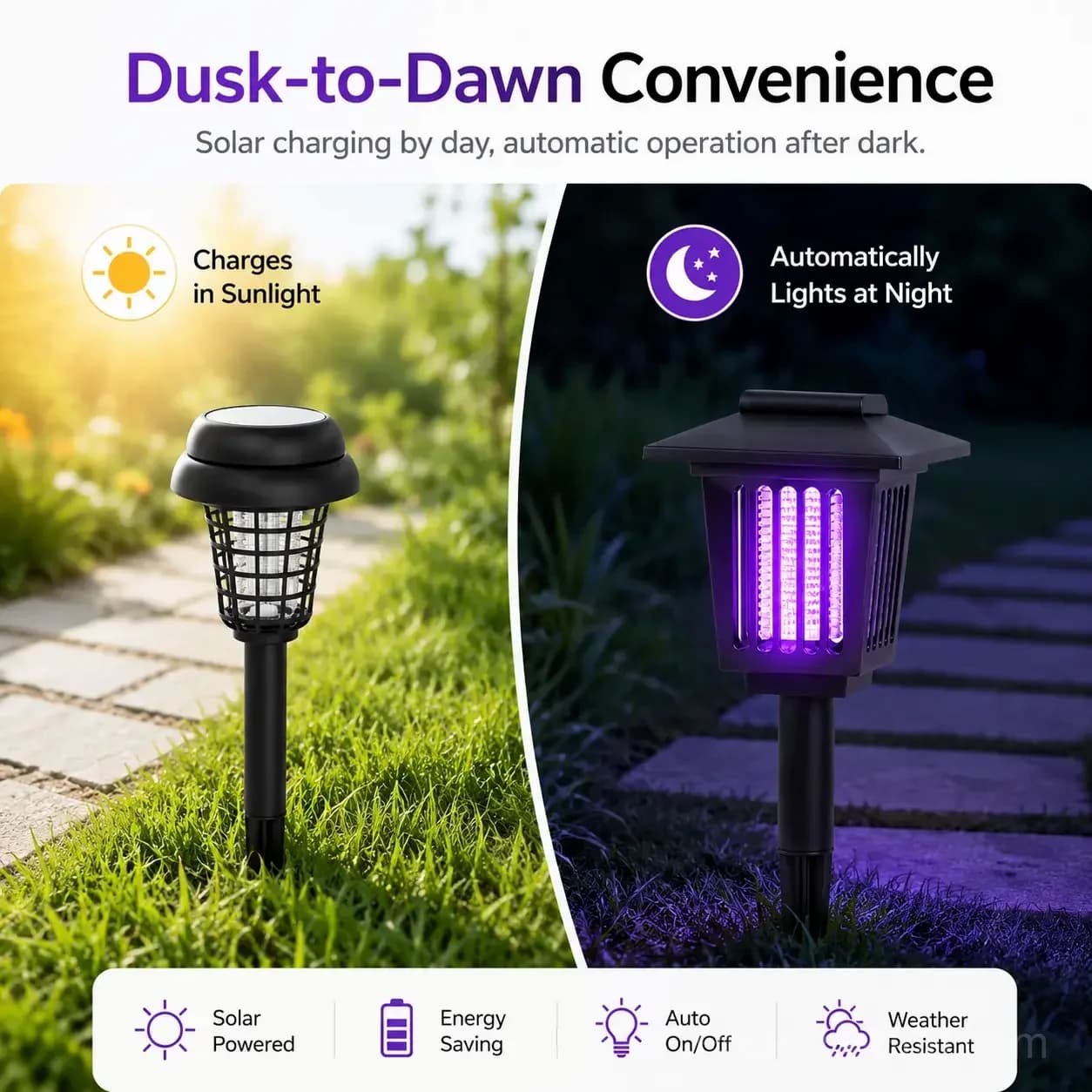 Solar Mosquito Zapper 2-in-1 Bug Killer & Yard Light - View 4