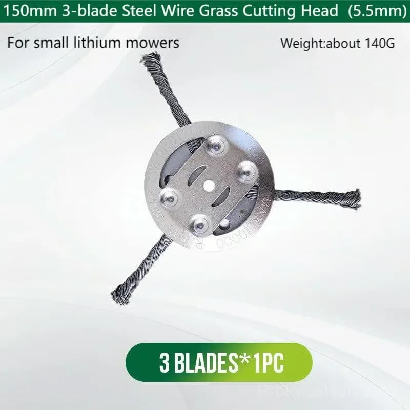 Steel Wire String Trimmer Replacement Cutting Head, 3-Blade - View 1
