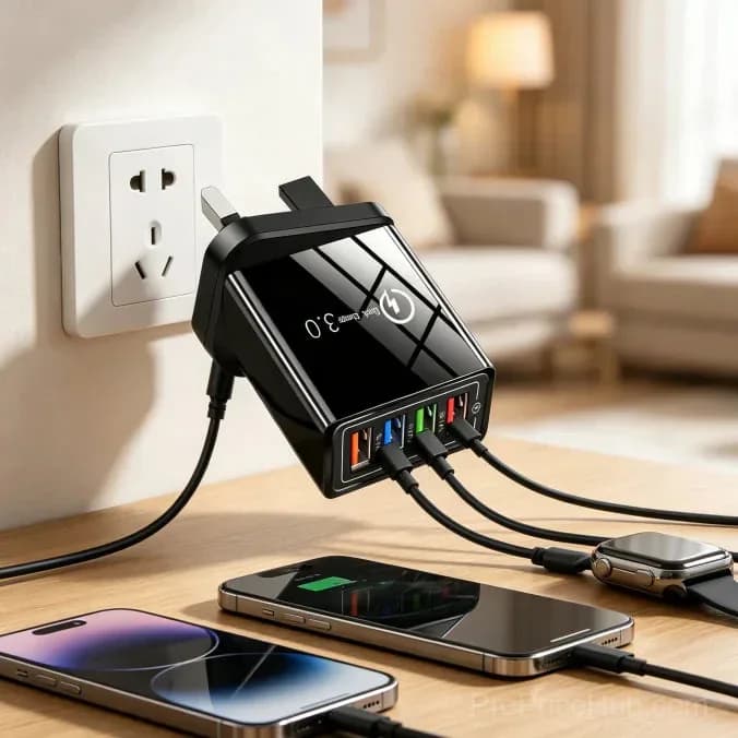 4-Port USB Travel Charger for Smartphones - View 5
