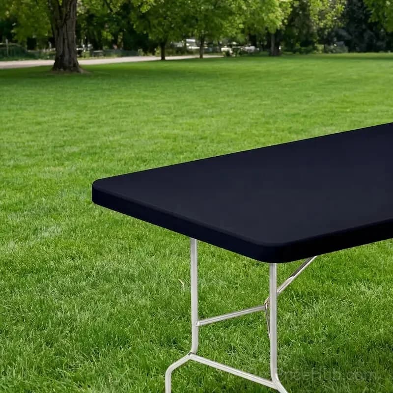 Stretch Fabric Table Top Cap Cover – Elastic Edge, Waterproof, Reusable - View 4