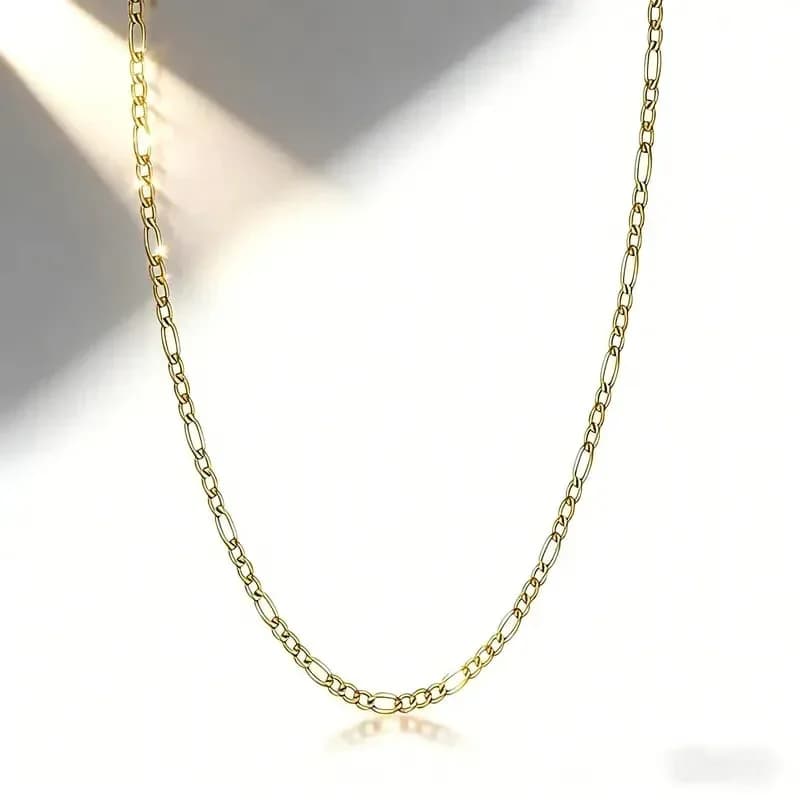 18K Gold Jewelry Set – 2-Piece Bracelet & Necklace Unisex - View 6