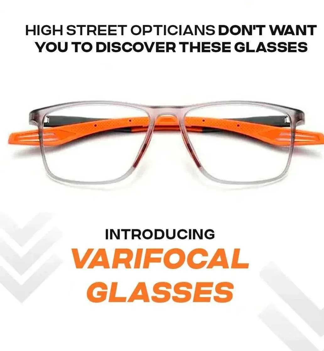 VisionSync Multifocal Reading Glasses, Orange, Age 45-49, 100° - View 2