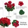 Bundled Artificial Geranium Flowers UV Resistant Outdoor Patio Decor - Alt