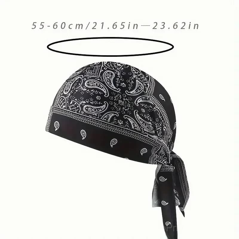 5-Pack Paisley Breathable Tie Back Bandana Skull Caps - View 2