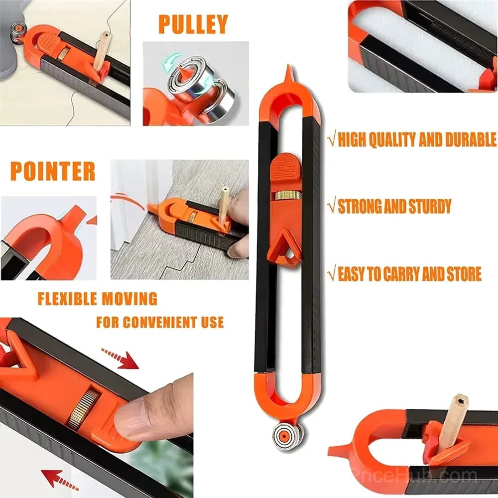 Contour Gauge Scribe Tool with Lock and Pencil - View 2