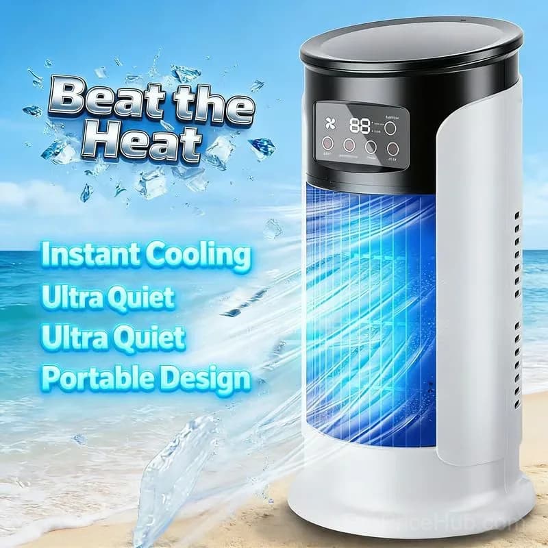 USB Desktop Air Cooler Fan, Standard Model, White - View 2