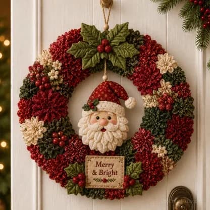 3D Fabric Poke Wreath DIY Kit for Home Decor - View 9