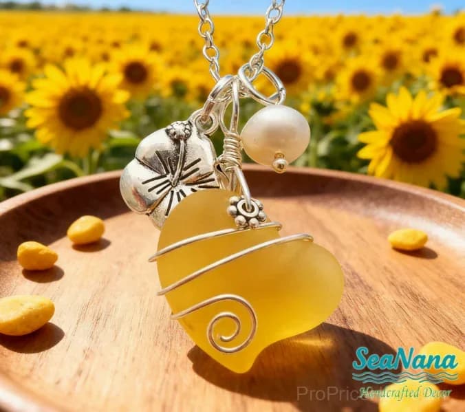 Handcrafted Heart Sea Glass Necklace - View 13