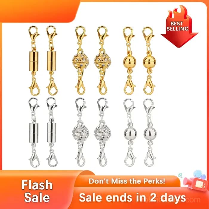 Magnetic Necklace Clasps and Closures, Mixed Set, 12 Pcs - Main
