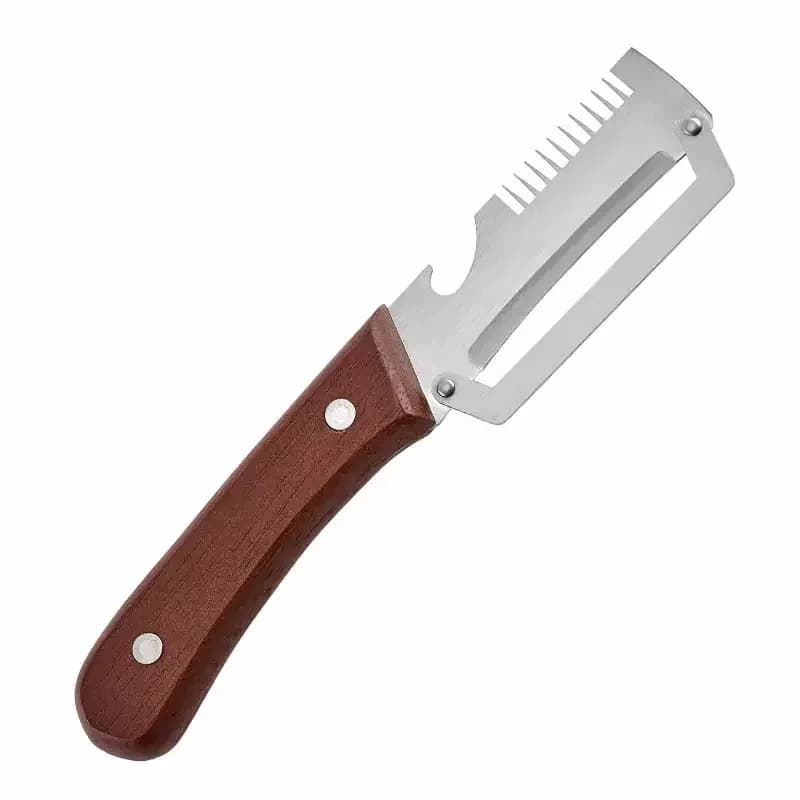 Wooden-Handled Stainless Steel Sharp Peeler - View 1