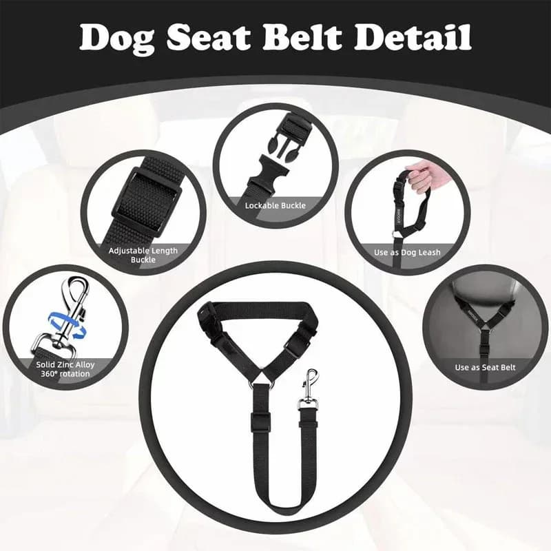 2-in-1 Dog Car Seat Belt & Walking Leash - Alt