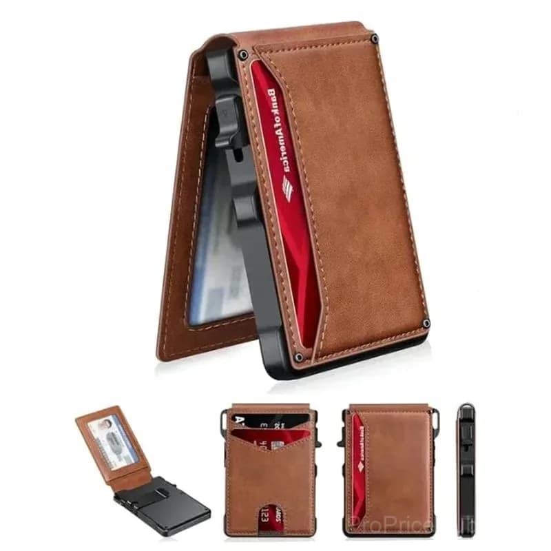 RFID Blocking Carbon Fiber Bifold Wallet with AirTag Slot - View 2