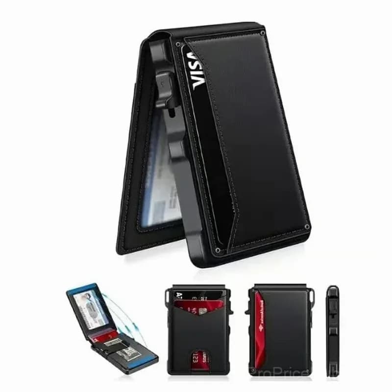 RFID Blocking Carbon Fiber Bifold Wallet with AirTag Slot - View 3