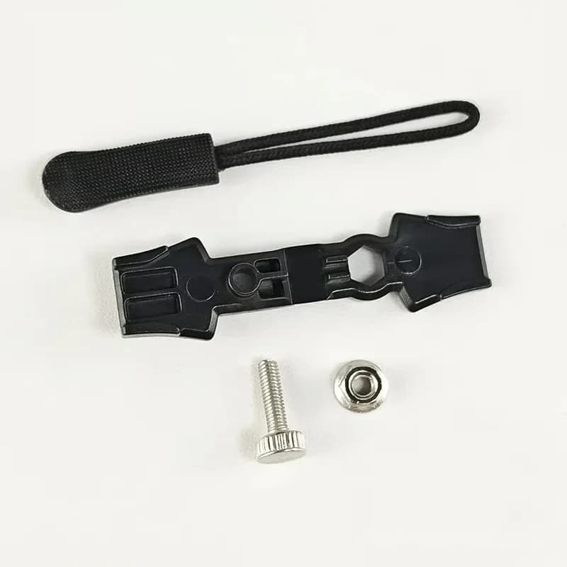Black Zipper Puller Repair Kit, Easy Install, 10-Piece - View 1