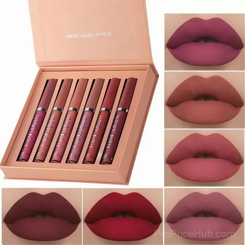 6-Color Long-Lasting Matte Lip Glaze Set - View 2